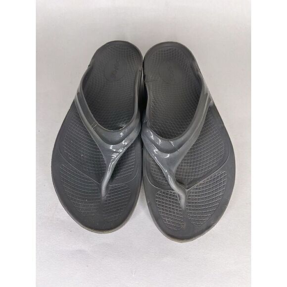 Oofos Sandals Flip Flops Women Size 9 Gray Rubber Comfort - Picture 11 of 14